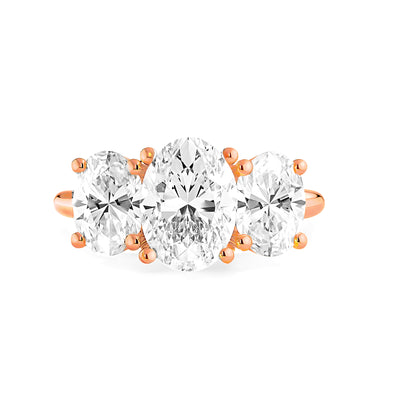 The Gracelynn Ring - Oval Lab-Grown Diamond Trilogy with Hidden Halos