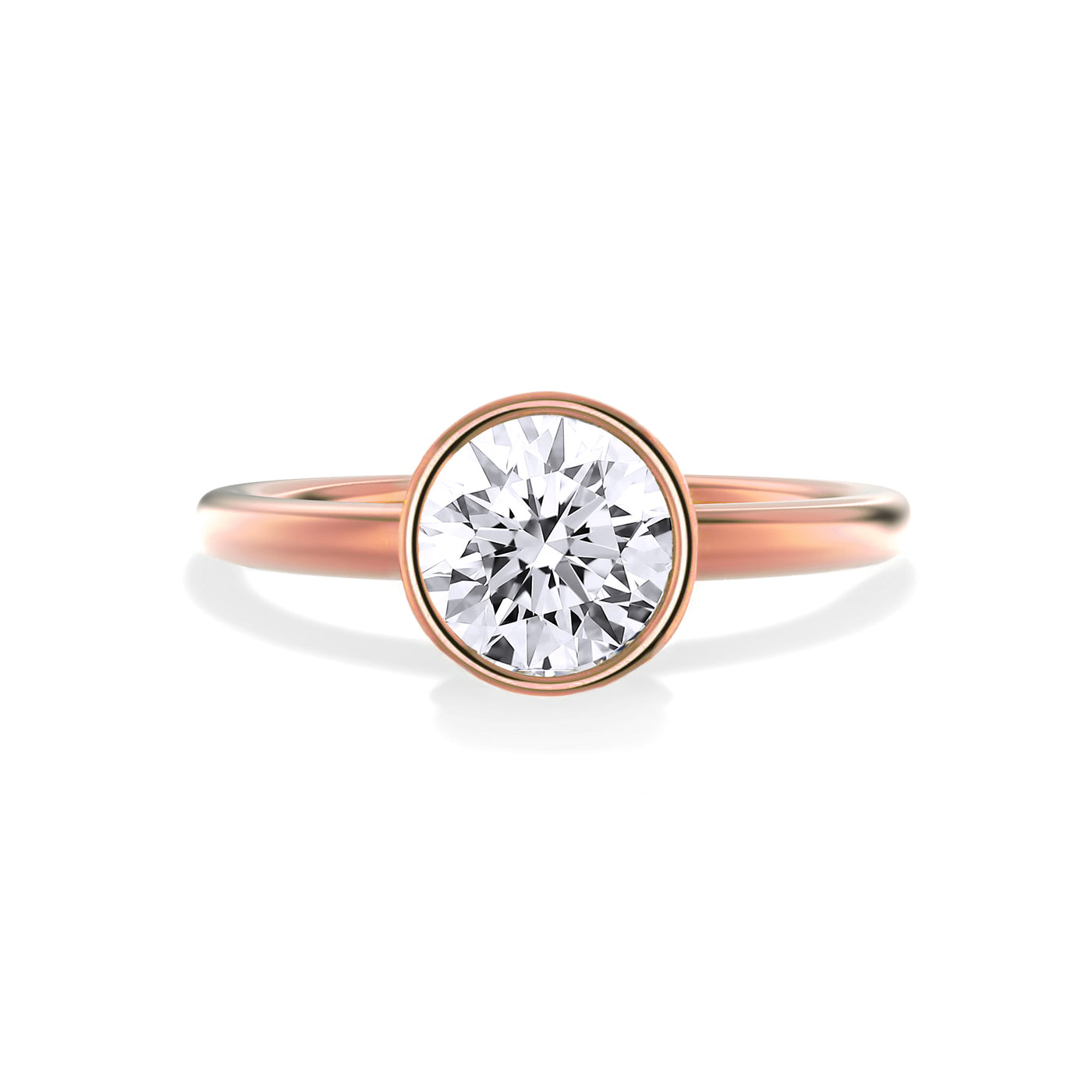 The Alicante Ring - Bezel Set Round Solitaire - Lab Grown Diamond