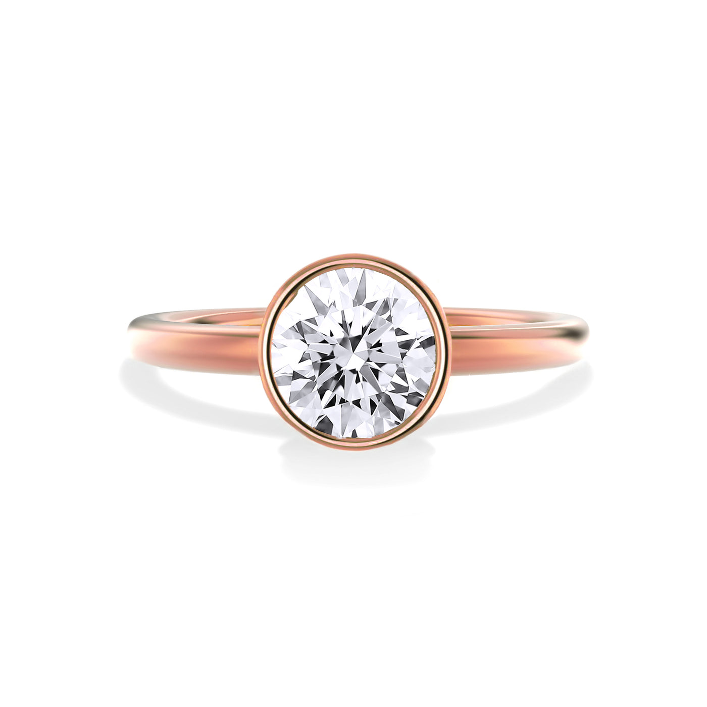 The Seville Ring - Bezel Set Cathedral Round Solitaire - Lab Grown Diamond