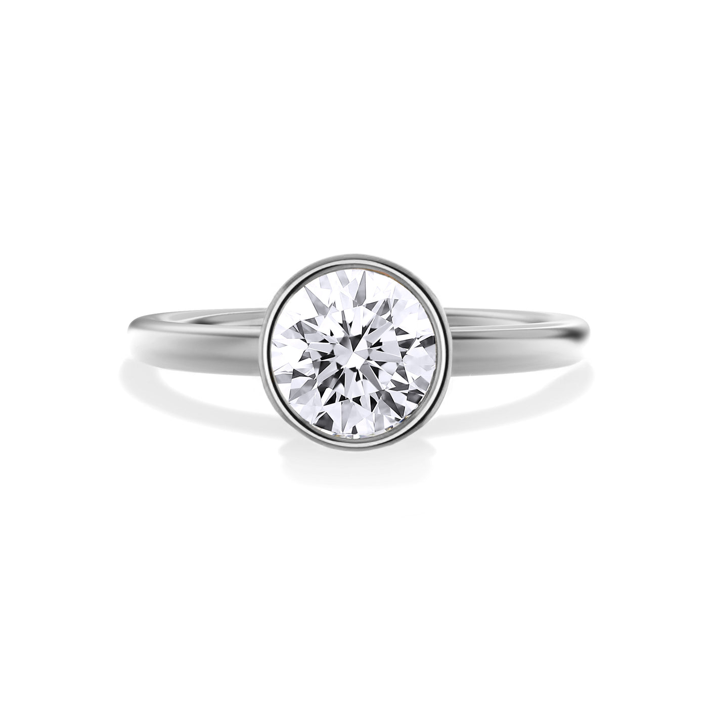 The Alicante Ring - Bezel Set Round Solitaire - Lab Grown Diamond
