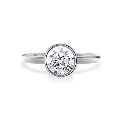 The Alicante Ring - Bezel Set Round Solitaire - Lab Grown Diamond
