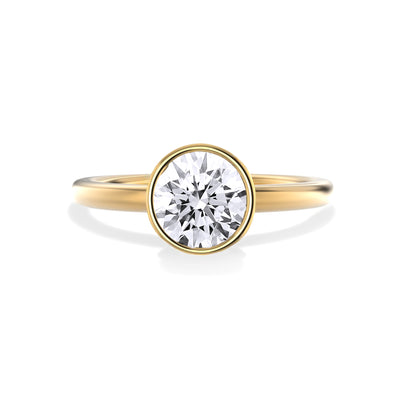 The Seville Ring - Bezel Set Cathedral Round Solitaire - Lab Grown Diamond