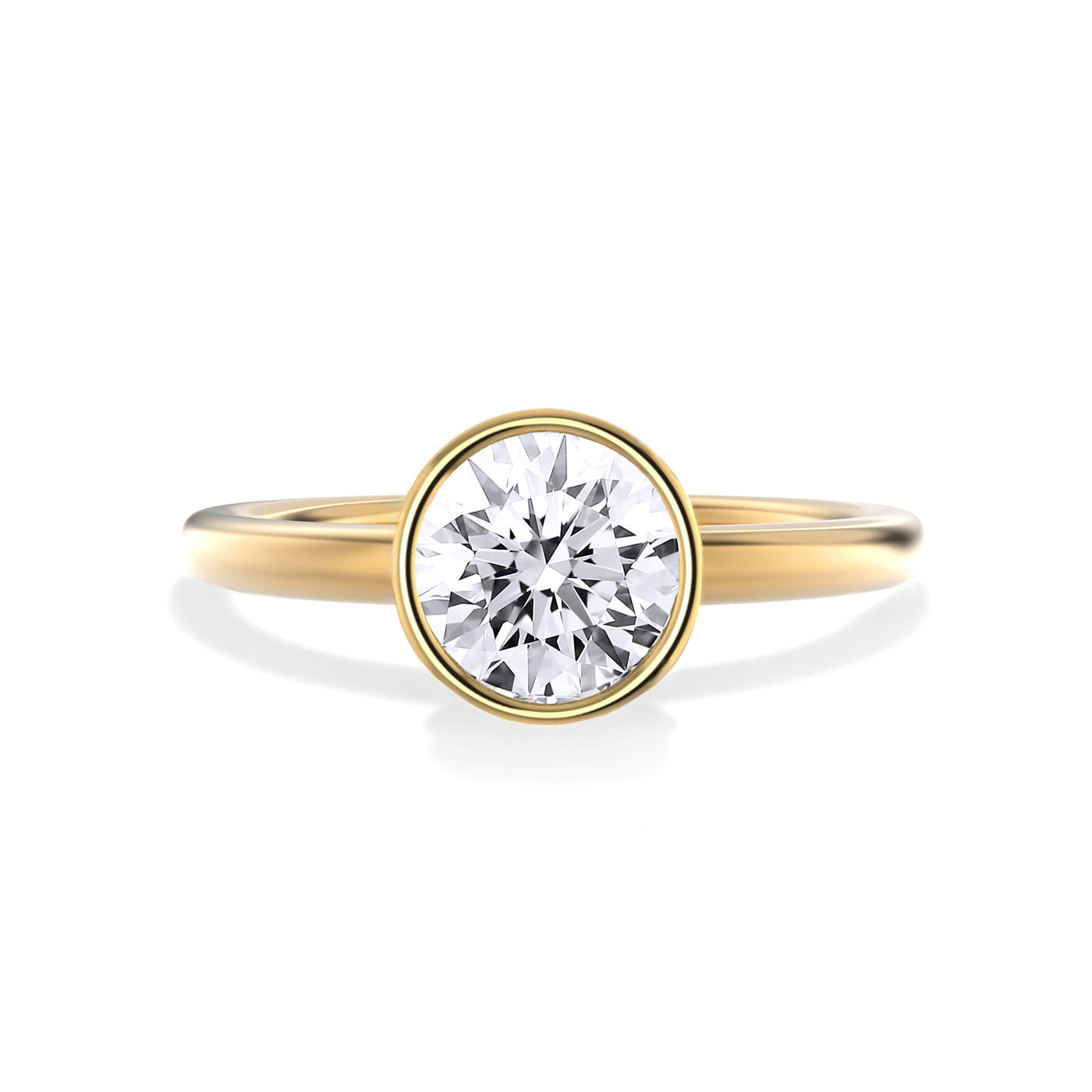 The Alicante Ring - Bezel Set Round Solitaire - Lab Grown Diamond