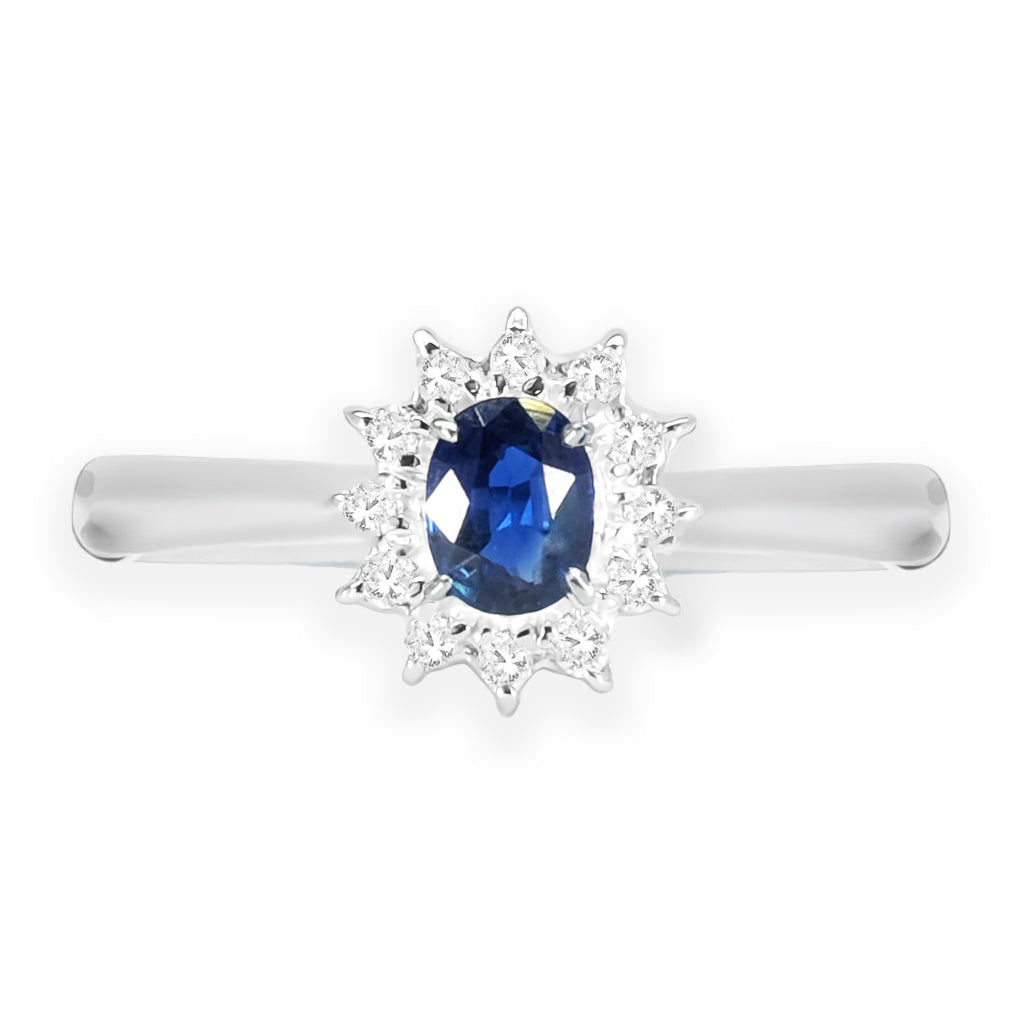 Platinum Sapphire & Diamond Ring