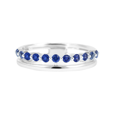 14K White Gold Sapphire Double Ring