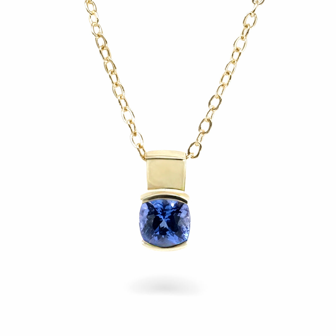 9K Yellow Gold Tanzanite Pendant