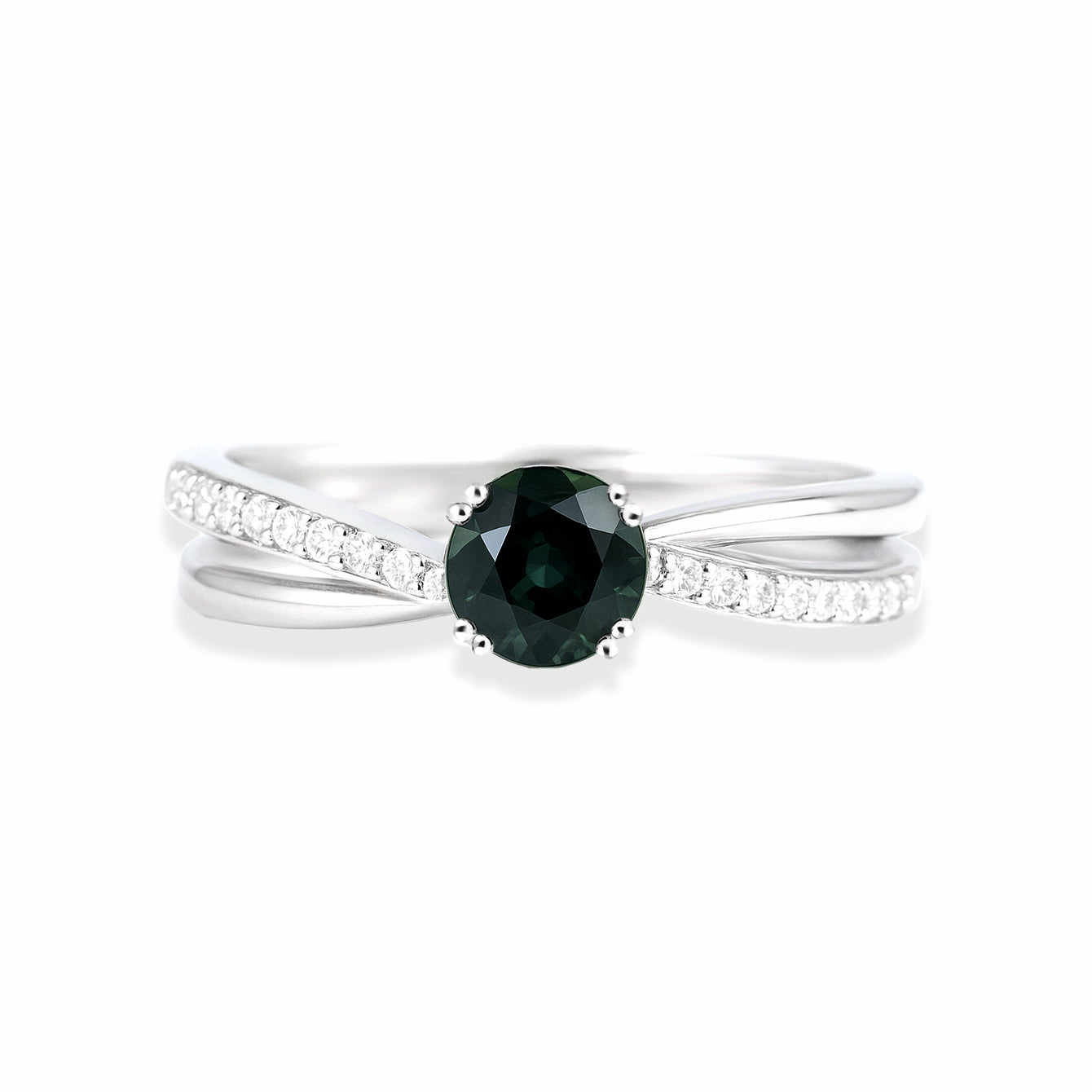 18K White Gold Sapphire & Diamond Ring