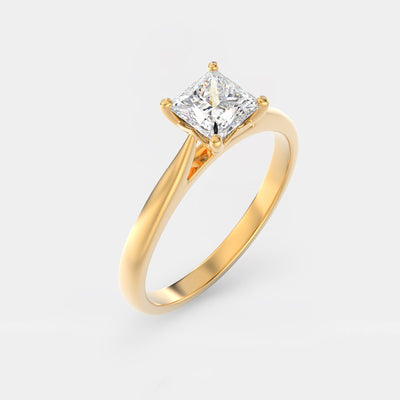 The Victoria Ring - Cathedral Princess Solitaire - Lab Grown Diamond