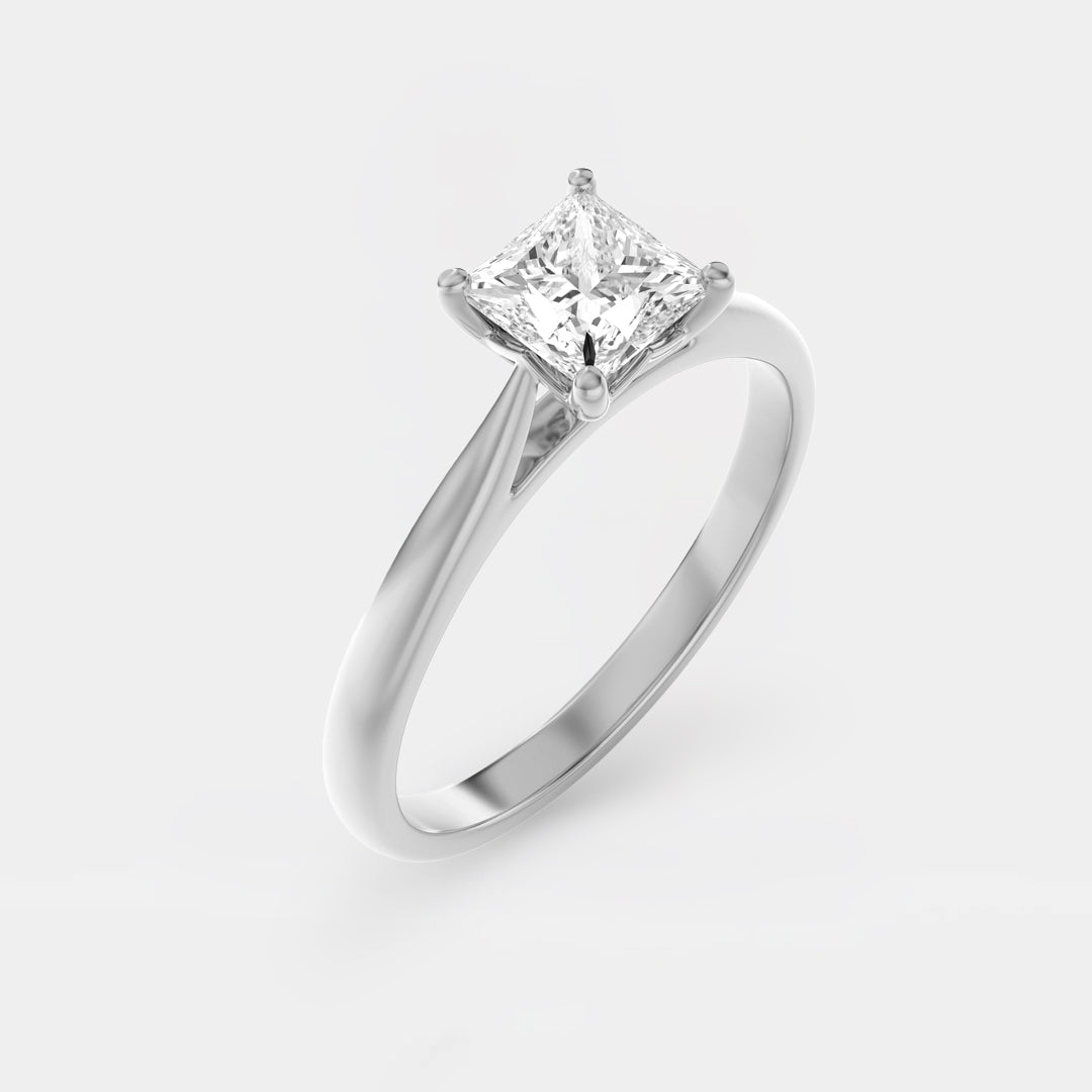 The Victoria Ring - Cathedral Princess Solitaire - Lab Grown Diamond