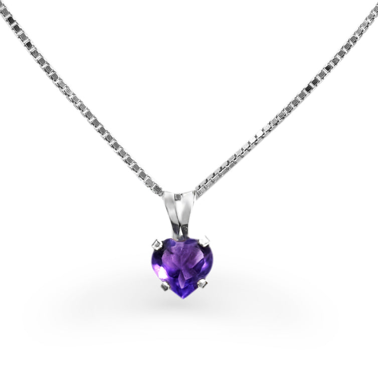 10K White Gold Amethyst Pendant