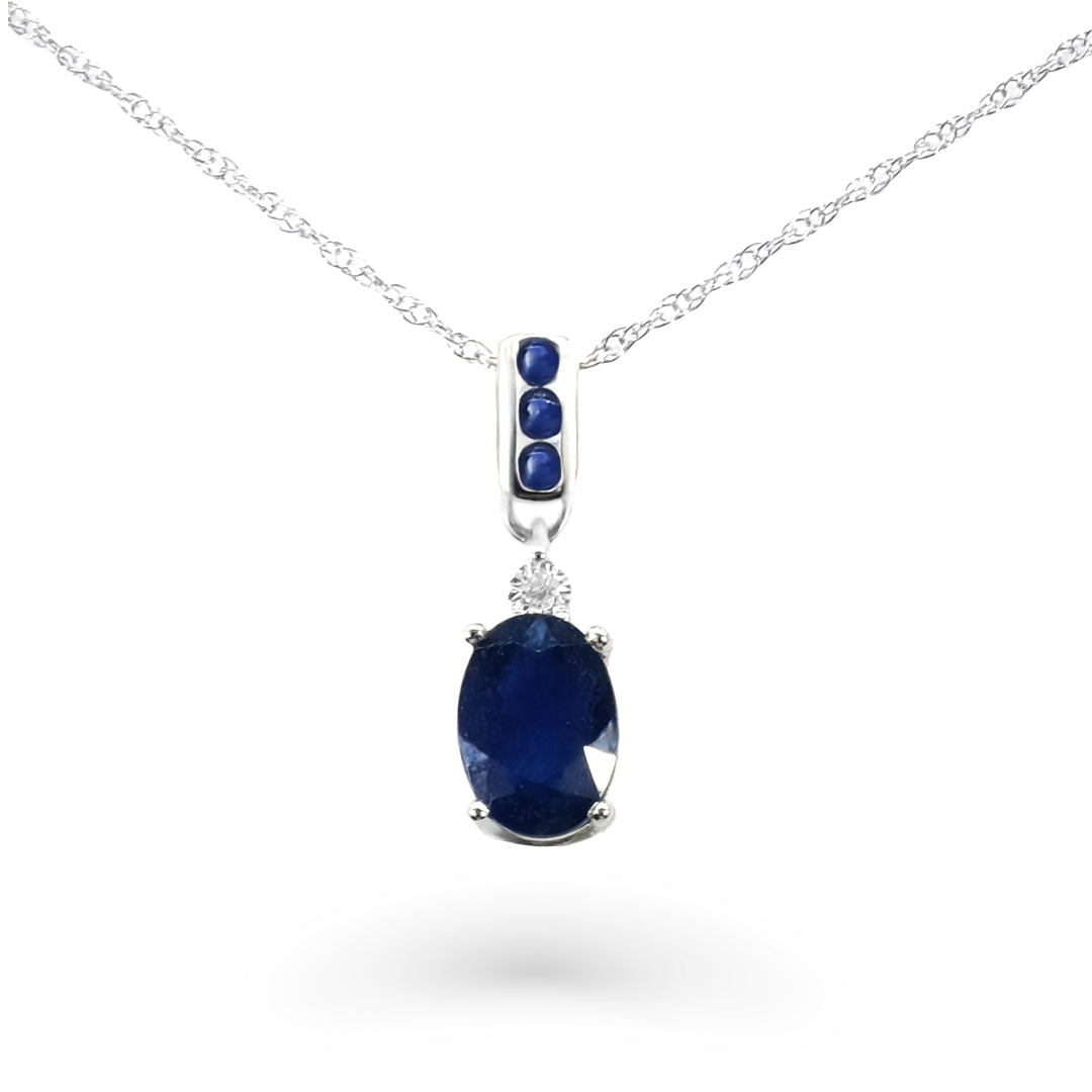 9K White Gold Sapphire Necklace