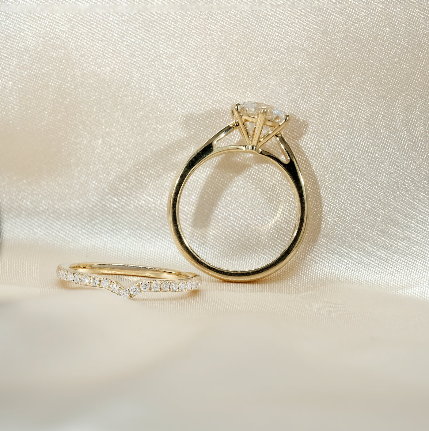 The Celine Ring – Cathedral Set Solitaire with Six-Claw Setting