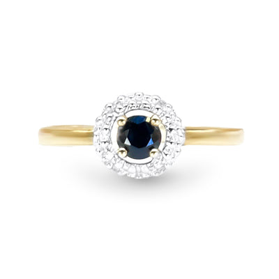Yellow Gold Sapphire & Diamond Ring
