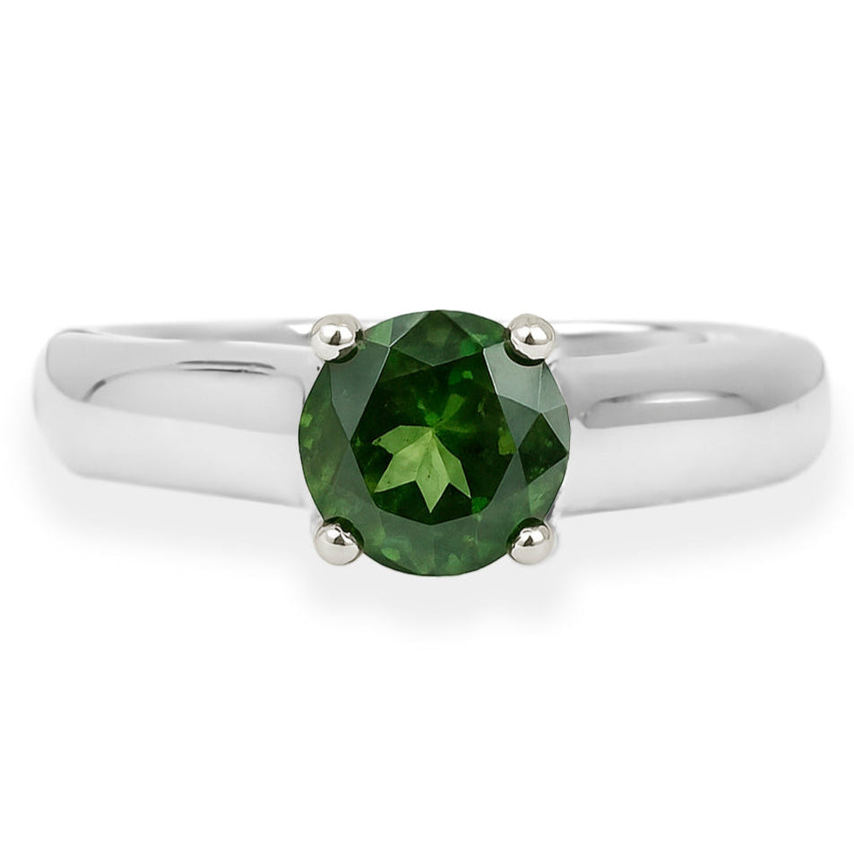 18K White Gold Australian Green Sapphire Ring