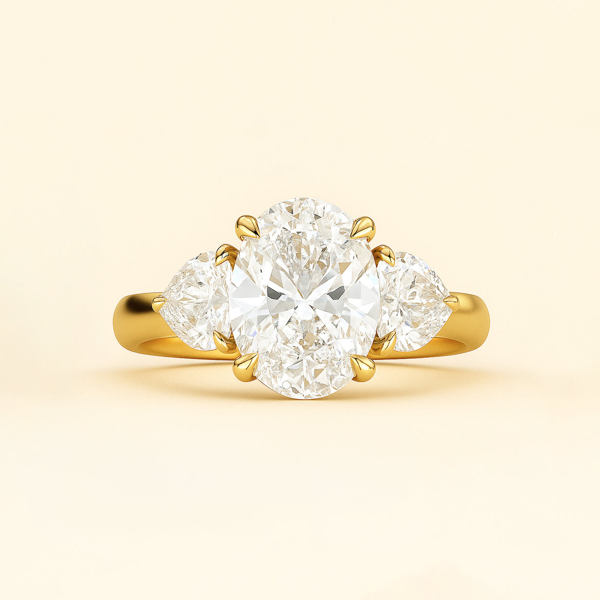 The Angelina Ring - Oval Lab Grown Diamond Trilogy