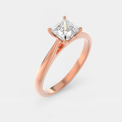 The Victoria Ring - Cathedral Princess Solitaire - Lab Grown Diamond