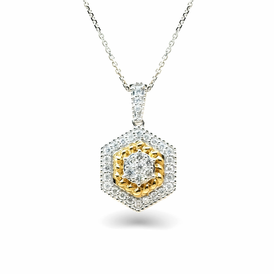 White & Yellow Gold Diamond Pendant