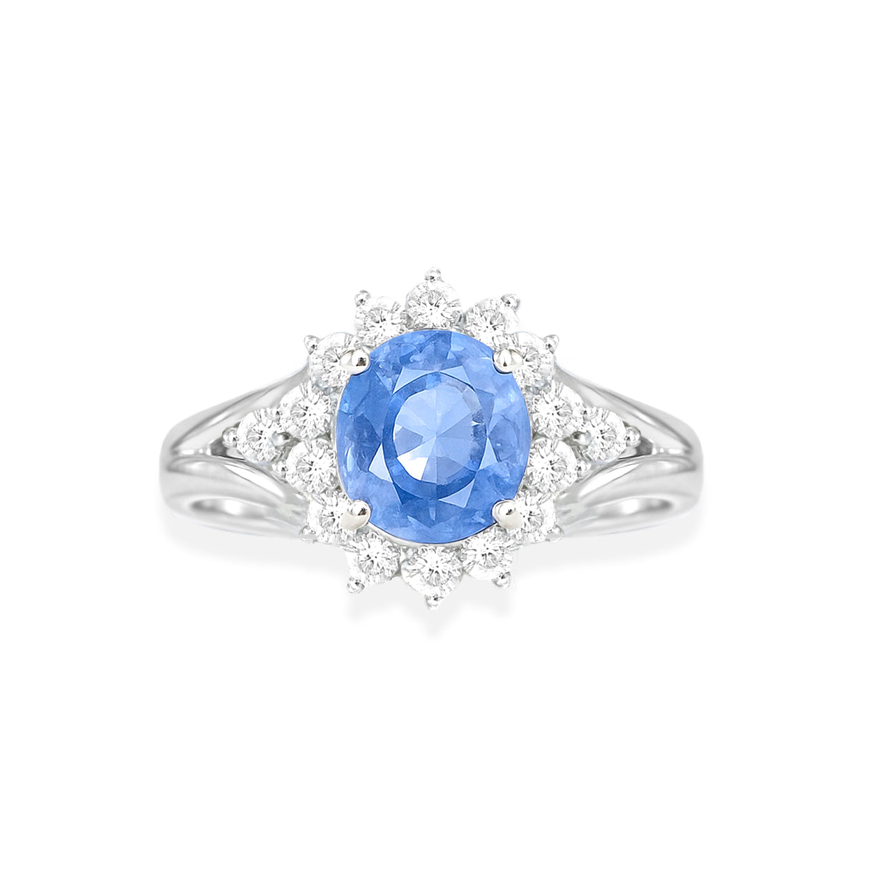Platinum Sapphire & Diamond Ring