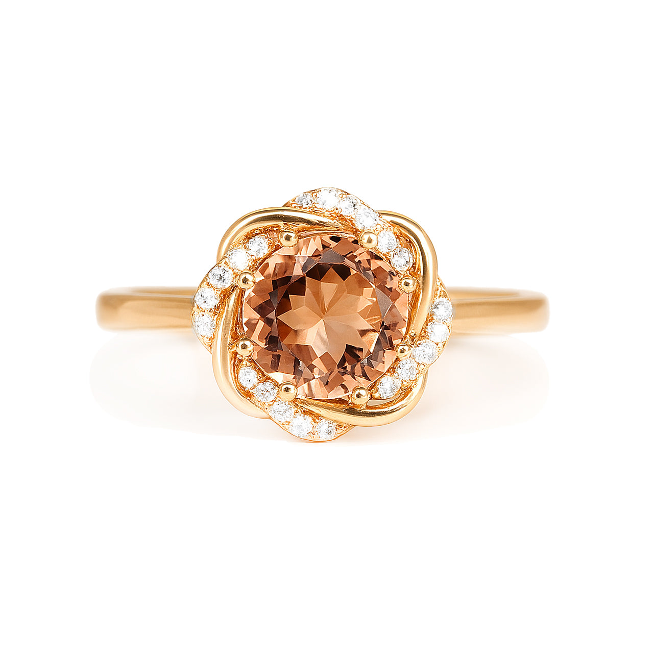 14K Rose Gold Morganite & Diamond Ring