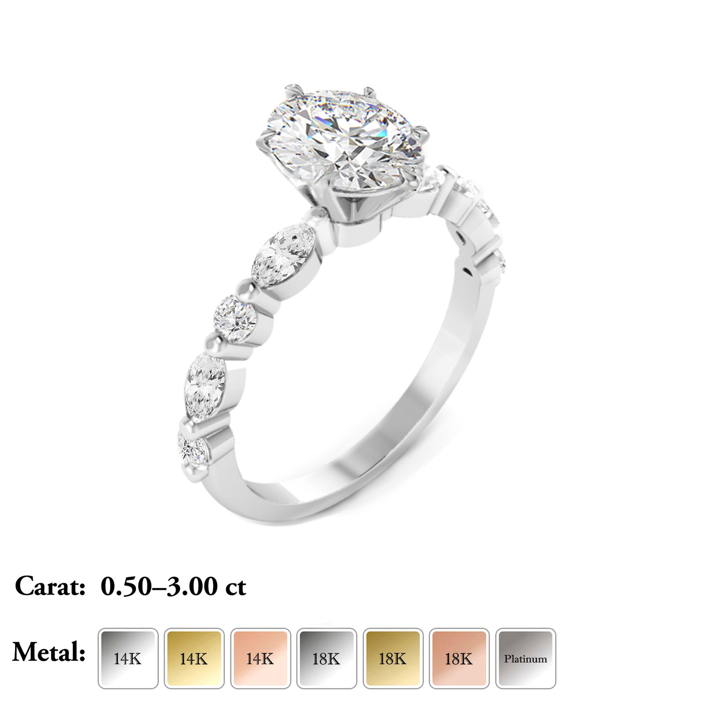 Oval Lab Grown Diamond Engagement Ring - Abigail2