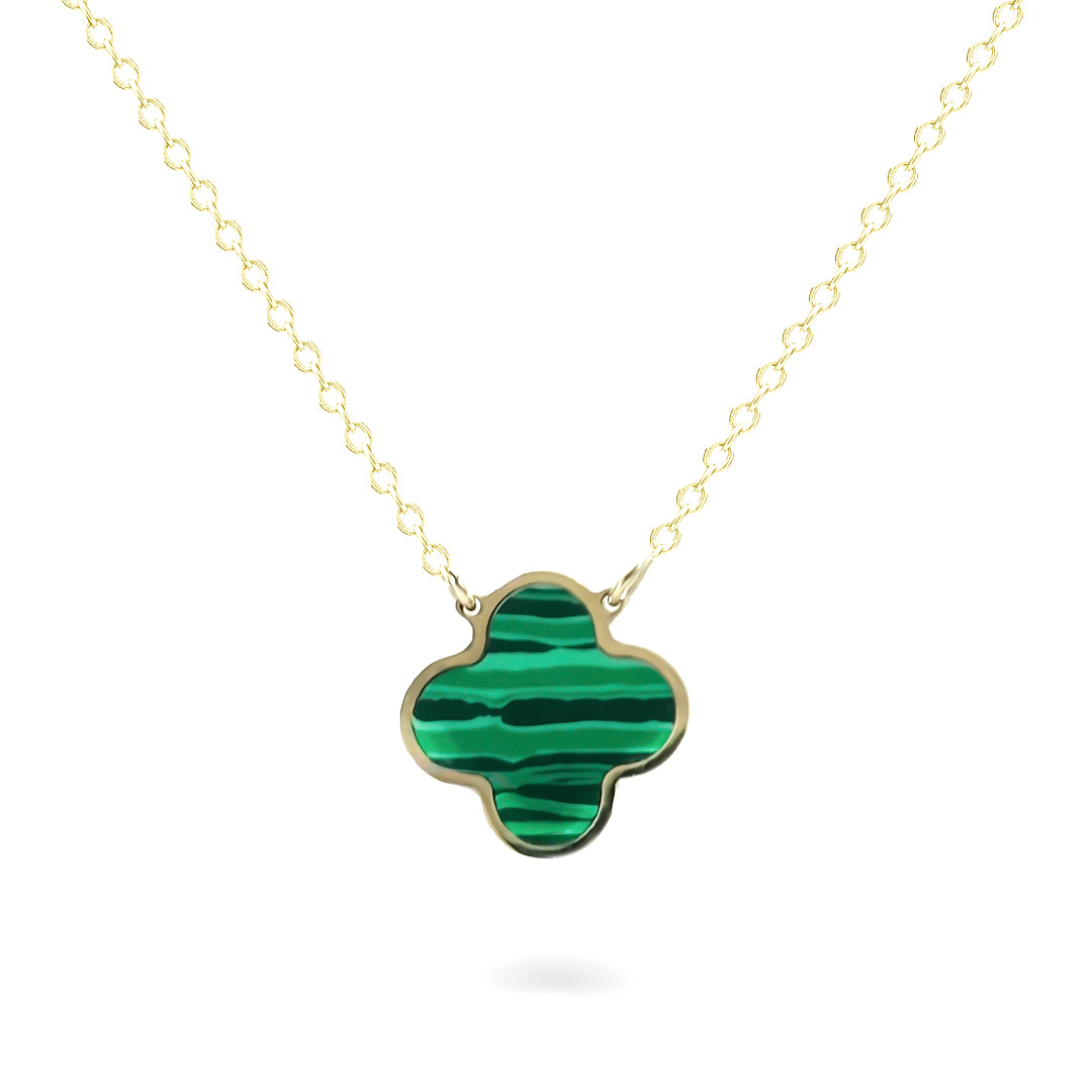 9K Yellow Gold Malachite Necklace