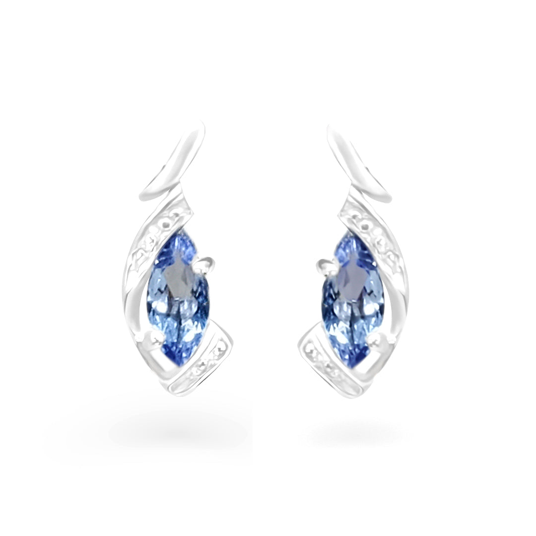 9K White gold Tanzanite Earrings