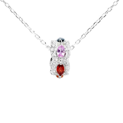 18K White Gold Multi-Colored Sapphire Pendant