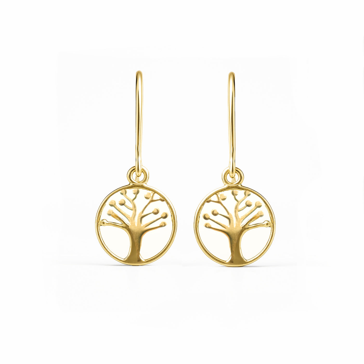9K Yellow Gold Tree of Life Earrings