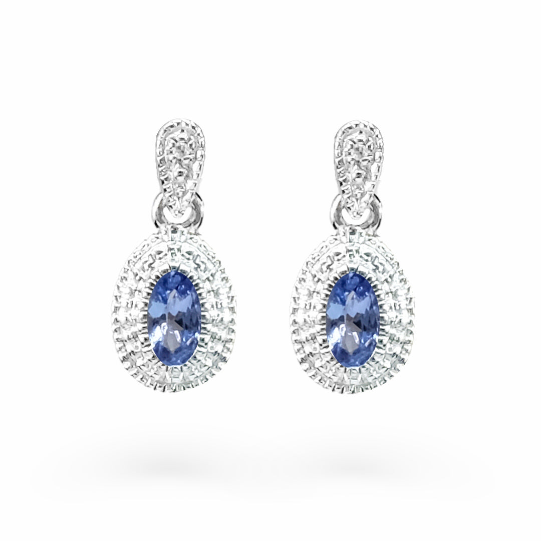 9K White Gold Tanzanite Earrings