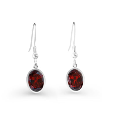 Sterling Silver Garnet Earrings