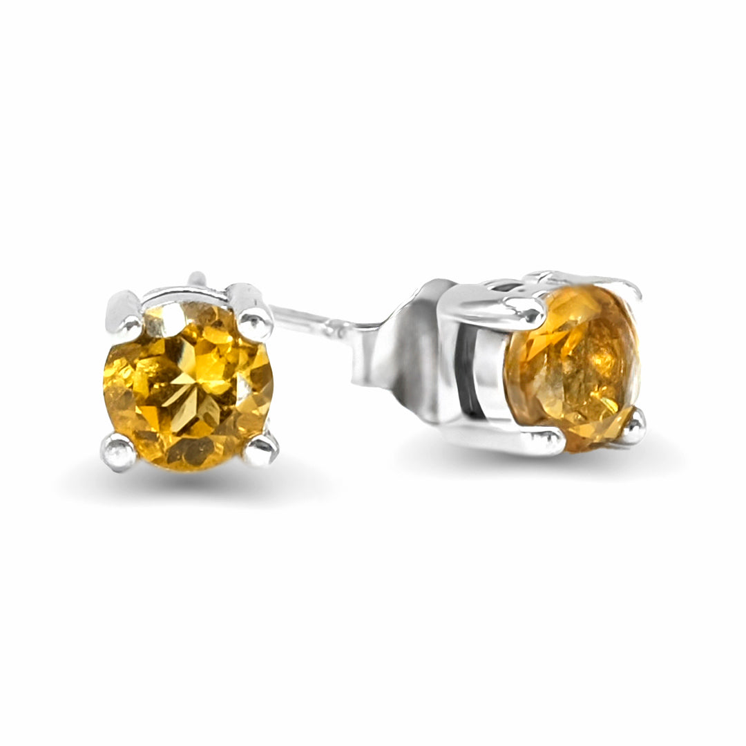 Sterling Silver Citrine Studs