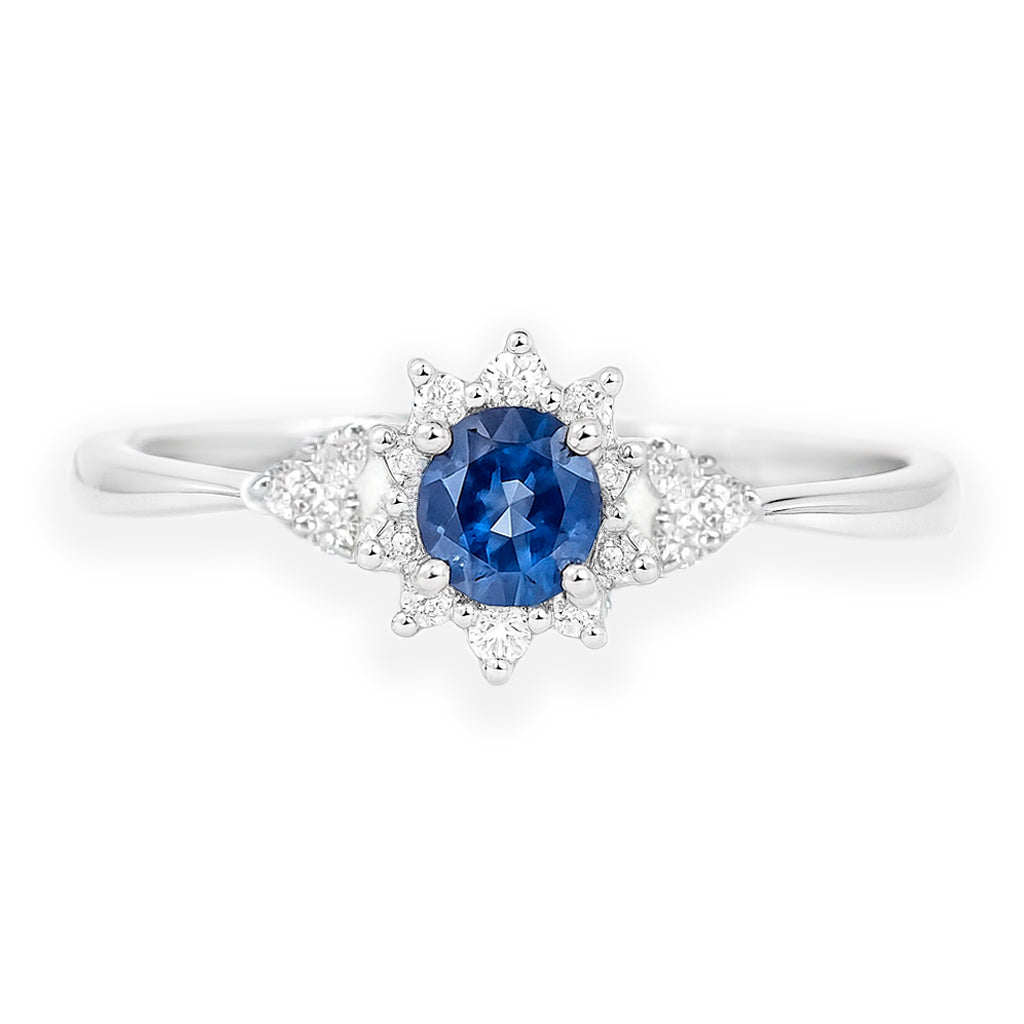 Platinum Sapphire & Diamond Ring