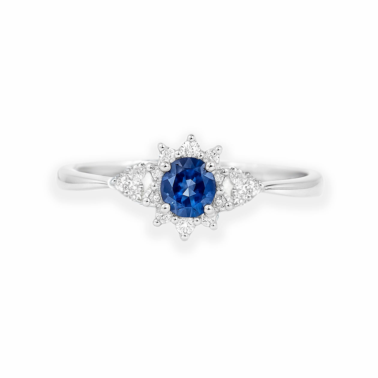 Platinum Sapphire & Diamond Ring