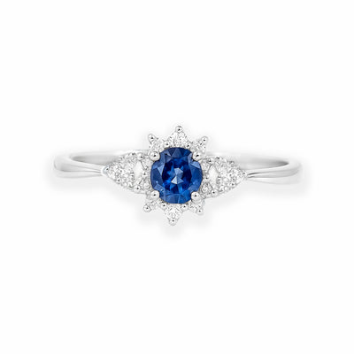 Platinum Sapphire & Diamond Ring