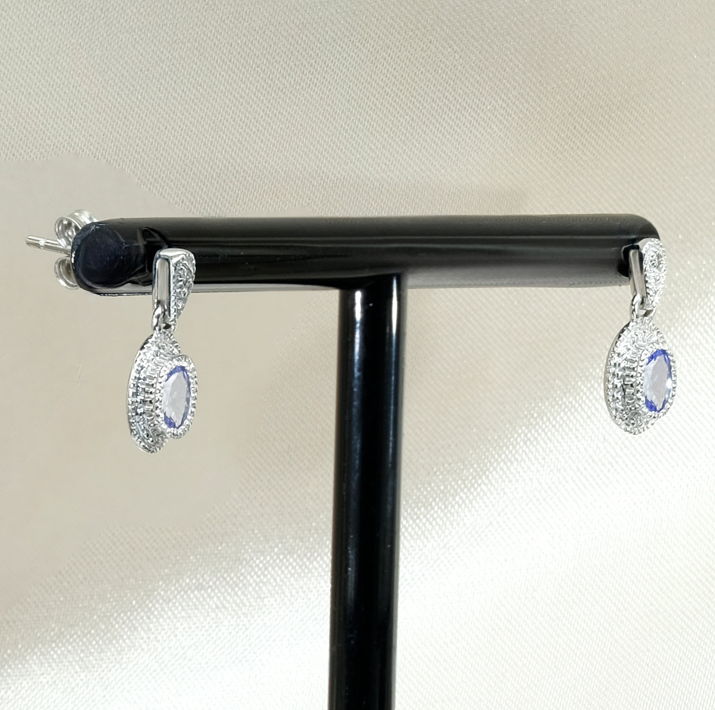 9K White Gold Tanzanite Earrings