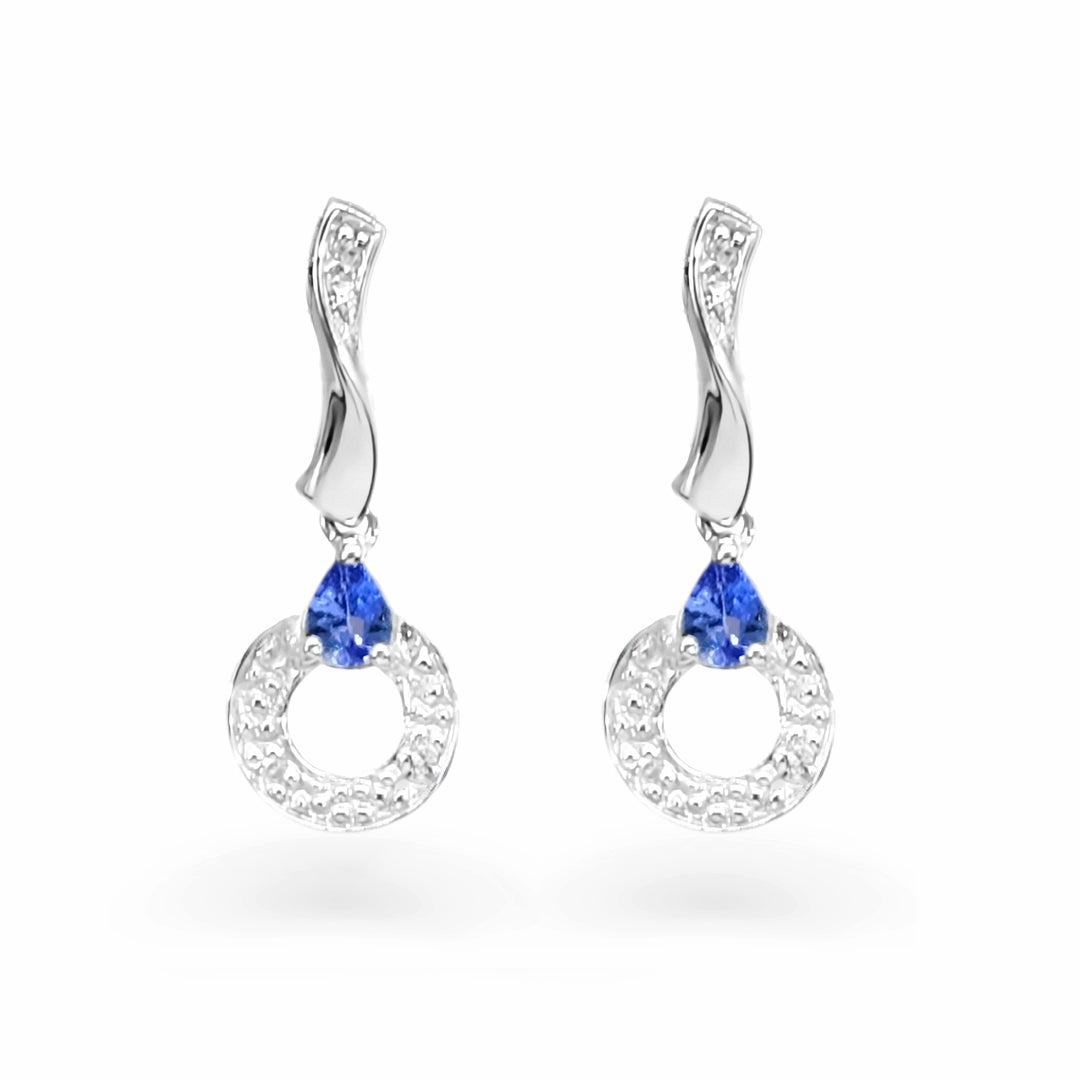 9k White Gold Tanzanite Earrings