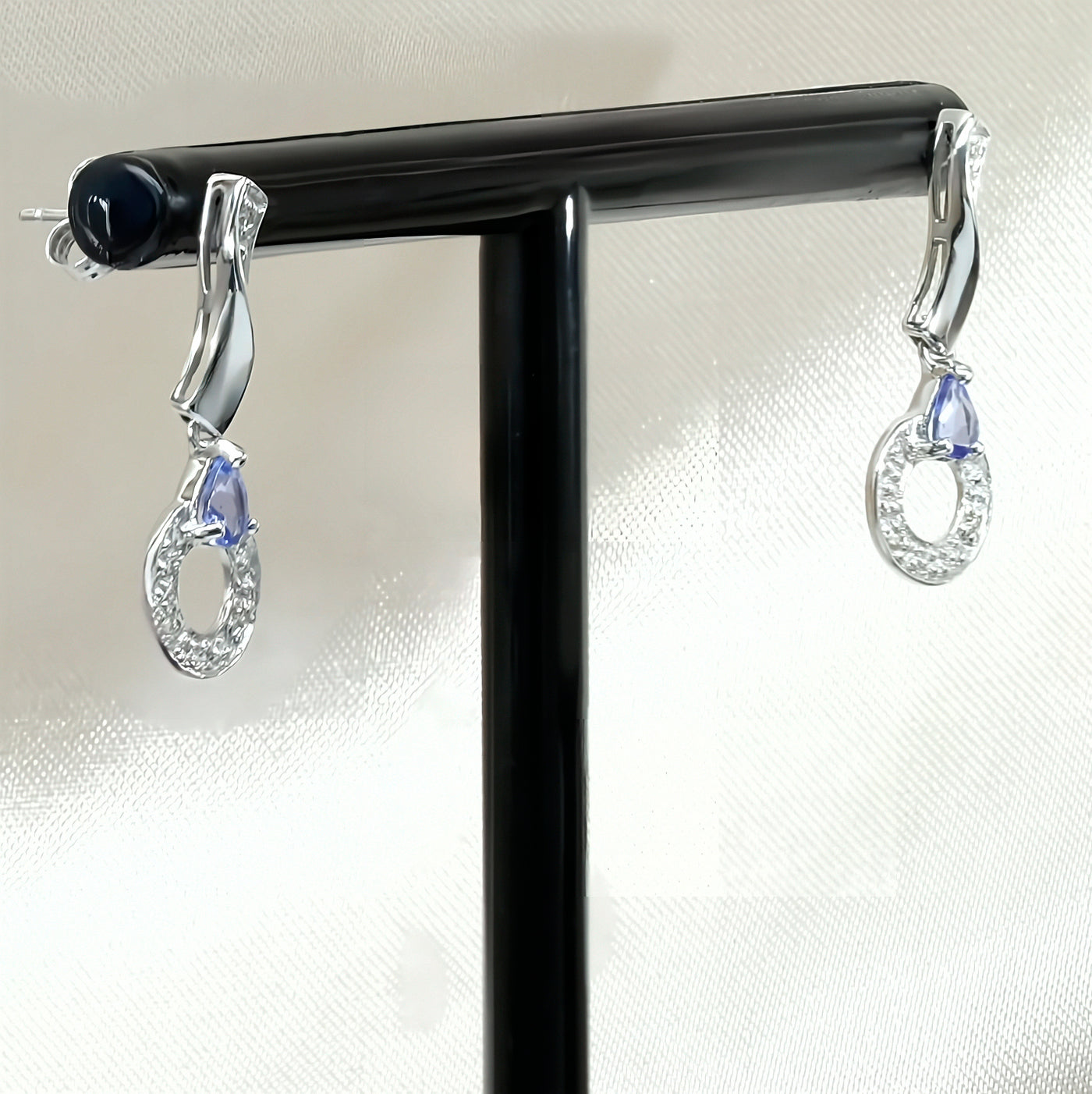 9k White Gold Tanzanite Earrings