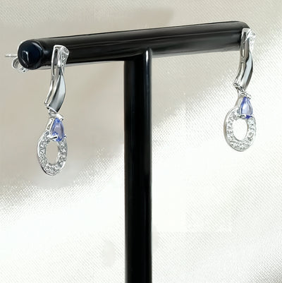 9k White Gold Tanzanite Earrings