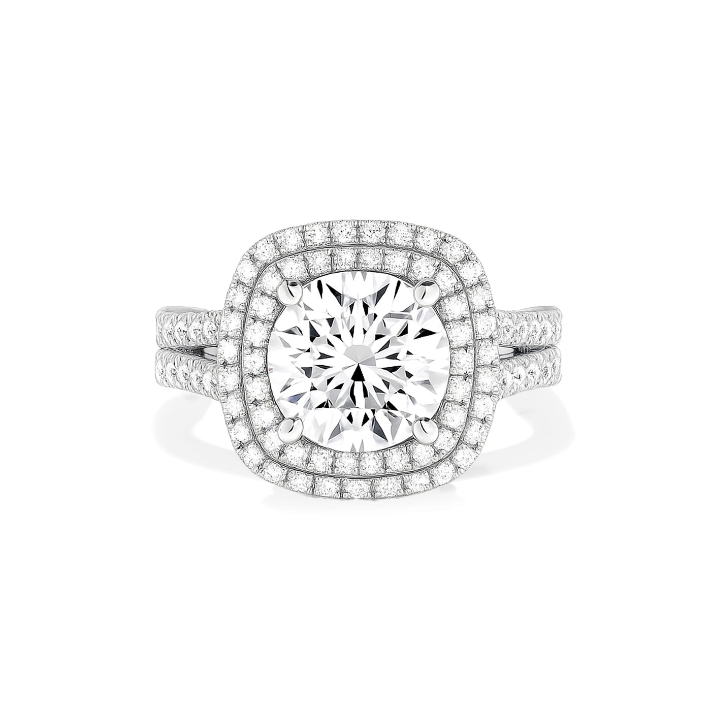 Lab Grown Diamond Double Halo Engagement Ring - Olivia