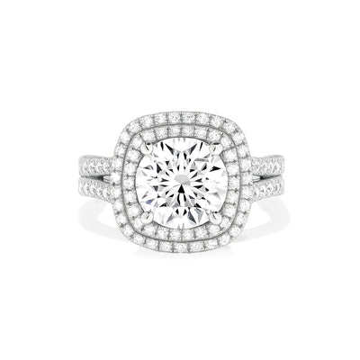 Lab Grown Diamond Double Halo Engagement Ring - Olivia