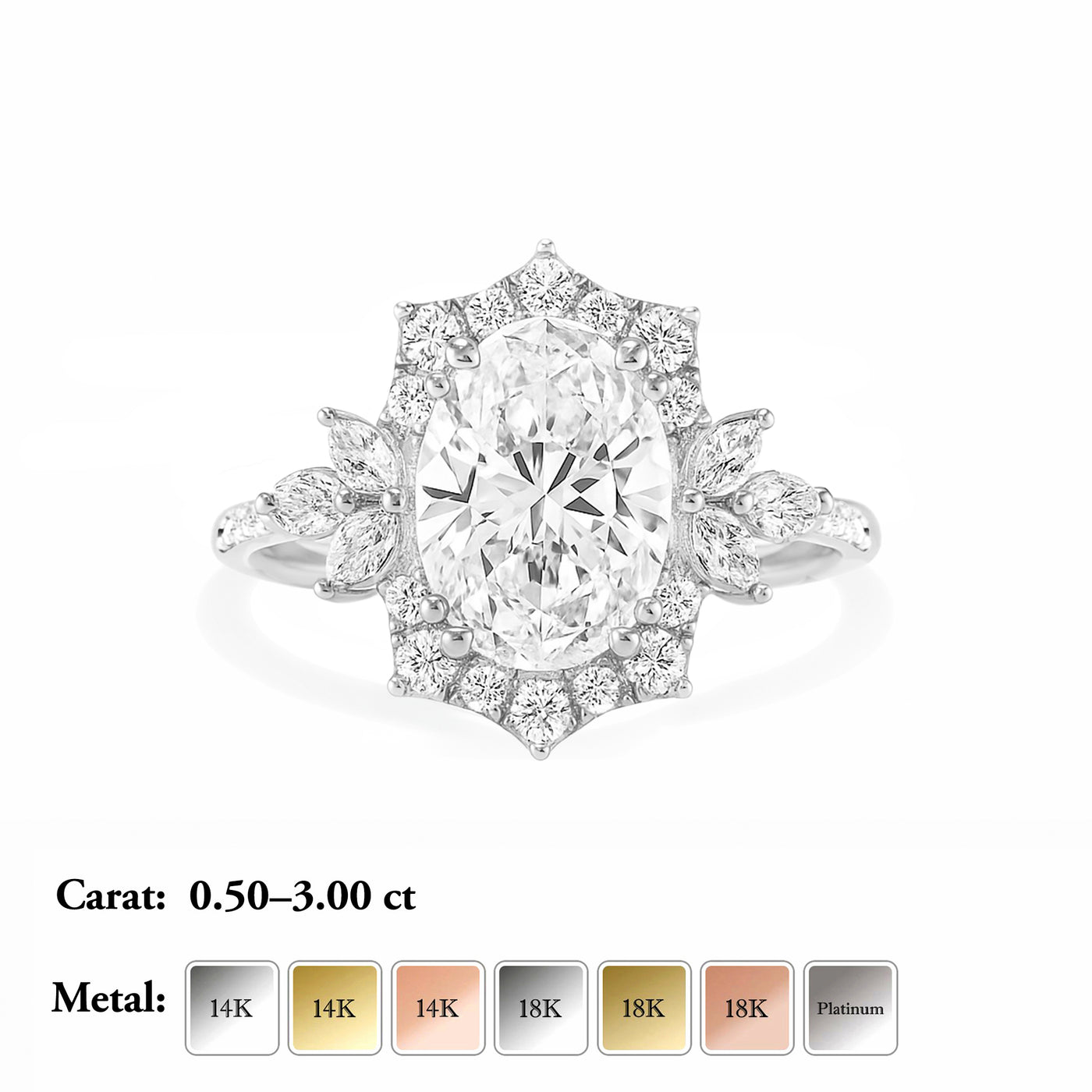 The Valentina Ring - Ornate Vintage Style Ring - Lab Grown Diamond
