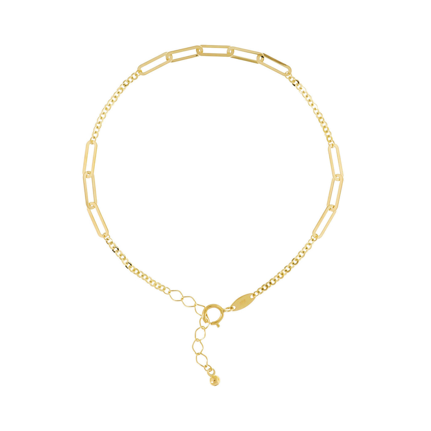 9K Yellow Gold Alternating Link Bracelet 16+2cm | Pre-Order