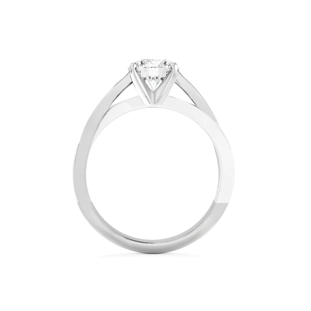 Lab Grown Diamond Twist Engagement Ring Two-Tone Gold - Valencia