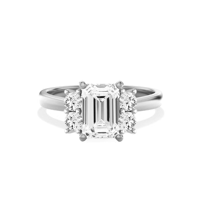 The Quinn Ring  - Lab Grown Diamond With Round Brilliant Accent Stones