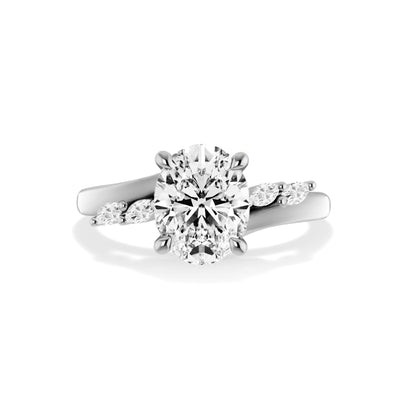 The Melanie Ring - Lab Grown Diamond with Marquise Accents