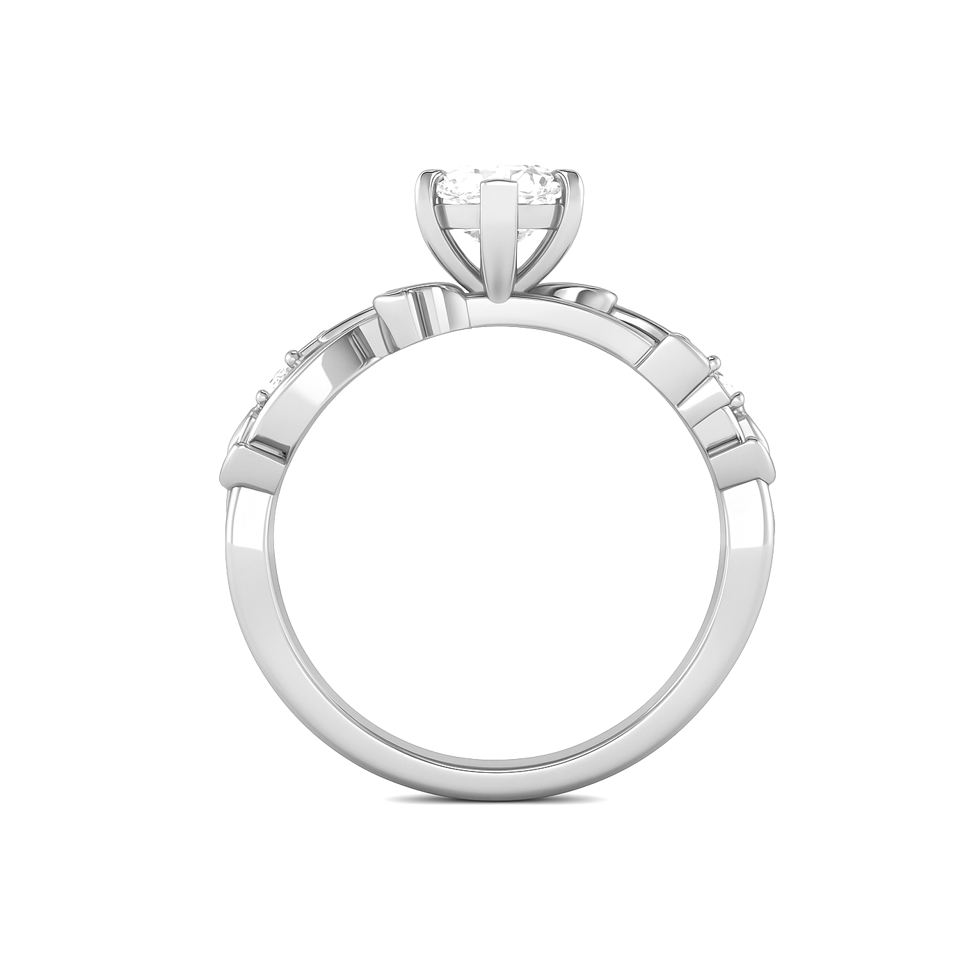 The Liana Ring - Solitaire Leaf Design
