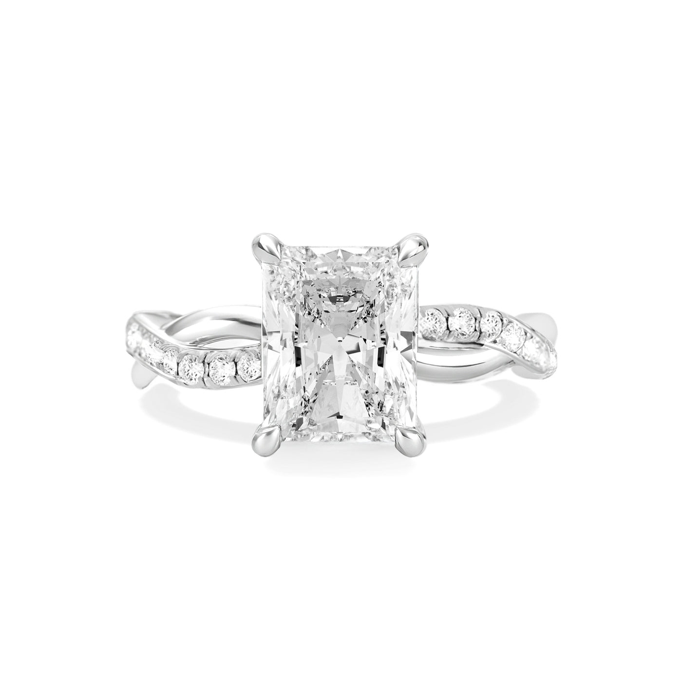 Radiant cut Twist Lab Grown Diamond Engagement Ring - Isabella