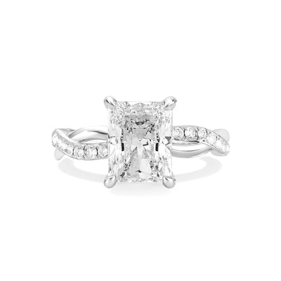 Radiant cut Twist Lab Grown Diamond Engagement Ring - Isabella