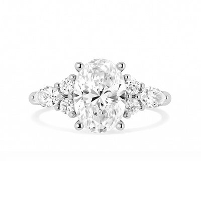 The Maya Ring - Lab Grown Diamond with Side Stones