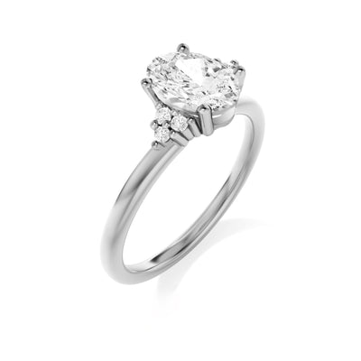 The Gabrielle Ring - Oval With Tri Accent Diamonds - Lab Grown Diamond